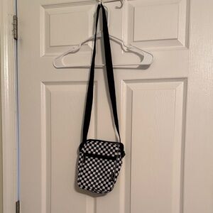 Checkered Black and White Crossbody Bag